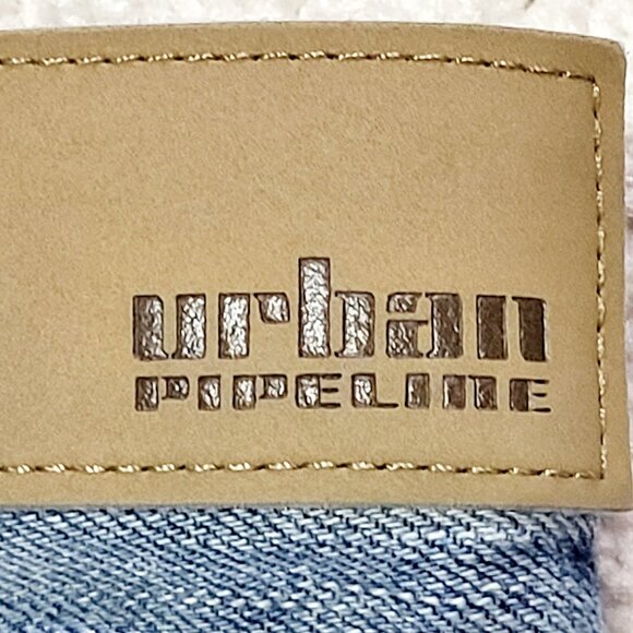 Urban Pipeline Relaxed Bootcut Jean Men 38x32 Blue Western Distressed Denim READ - Picture 5 of 12
